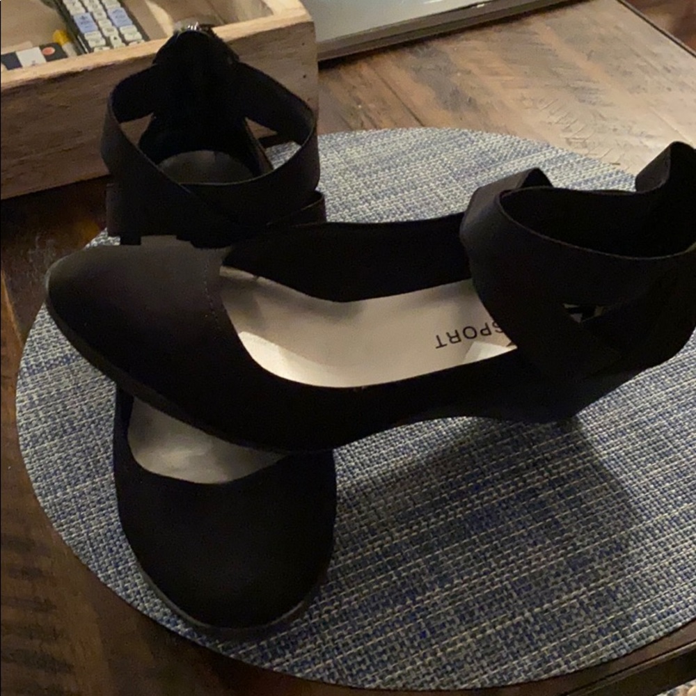 Strappy Mary Jane wedges - very gently worn.